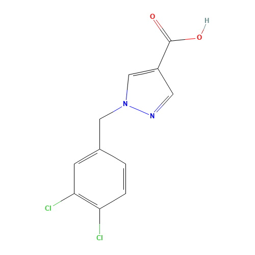 1-[(3,4-dichlorophenyl)methyl]pyrazole-4-carboxylic acid (CAS: 1035224-56-6) - Chemical Structure and Molecular Formula 