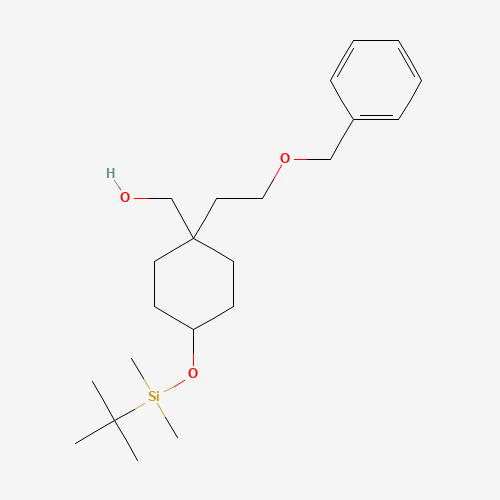 [4-[tert-butyl(dimethyl)silyl]oxy-1-(2-phenylmethoxyethyl)cyclohexyl]methanol (CAS: 943515-16-0) - Chemical Structure and Molecular Formula 