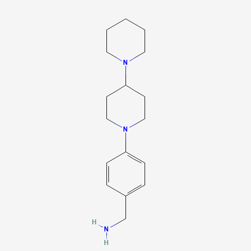 [4-(4-piperidin-1-ylpiperidin-1-yl)phenyl]methanamine (CAS: 1292719-52-8) - Chemical Structure and Molecular Formula 