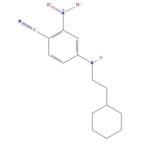 4-(2-cyclohexylethylamino)-2-nitrobenzonitrile (CAS: 821777-09-7) - Chemical Structure and Molecular Formula 