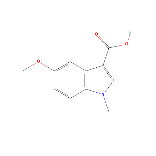 5-methoxy-1,2-dimethylindole-3-carboxylic acid (CAS: 105909-93-1) - Chemical Structure and Molecular Formula 