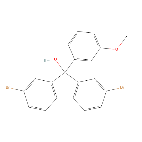 2,7-dibromo-9-(3-methoxyphenyl)fluoren-9-ol (CAS: 1616114-12-5) - Chemical Structure and Molecular Formula 