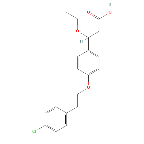 3-[4-[2-(4-chlorophenyl)ethoxy]phenyl]-3-ethoxypropanoic acid (CAS: 1202575-25-4) - Related Chemical Product