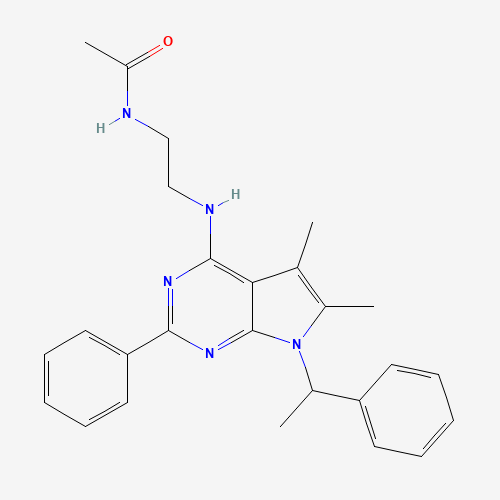 N-[2-[[5,6-dimethyl-2-phenyl-7-(1-phenylethyl)pyrrolo[2,3-d]pyrimidin-4-yl]amino]ethyl]acetamide (CAS: 343632-09-7) - Related Chemical Product