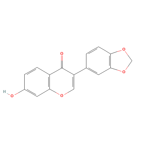 3-(1,3-benzodioxol-5-yl)-7-hydroxychromen-4-one (CAS: 90-29-9) - Chemical Structure and Molecular Formula 