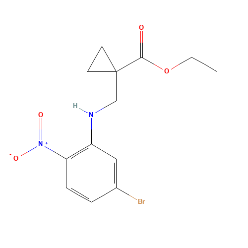 ethyl 1-[(5-bromo-2-nitroanilino)methyl]cyclopropane-1-carboxylate (CAS: 1407833-80-0) - Chemical Structure and Molecular Formula 
