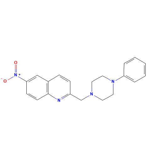 6-nitro-2-[(4-phenylpiperazin-1-yl)methyl]quinoline (CAS: 832101-98-1) - Chemical Structure and Molecular Formula 