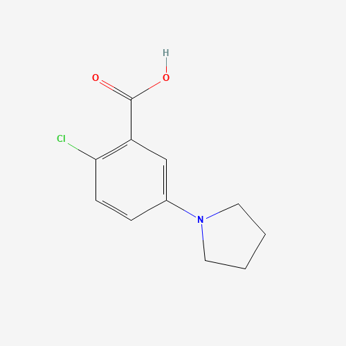 2-chloro-5-pyrrolidin-1-ylbenzoic acid (CAS: 530092-36-5) - Chemical Structure and Molecular Formula 