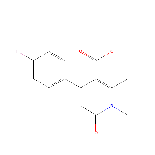 methyl 4-(4-fluorophenyl)-1,6-dimethyl-2-oxo-3,4-dihydropyridine-5-carboxylate (CAS: 864082-39-3) - Chemical Structure and Molecular Formula 
