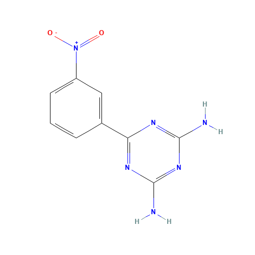 6-(3-nitrophenyl)-1,3,5-triazine-2,4-diamine (CAS: 29366-72-1) - Chemical Structure and Molecular Formula 