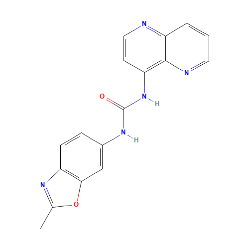 1-(2-methyl-1,3-benzoxazol-6-yl)-3-(1,5-naphthyridin-4-yl)urea (CAS: 792173-99-0) - Related Chemical Product