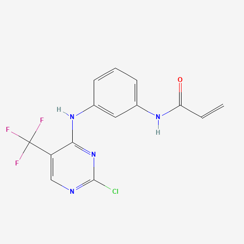 N-[3-[[2-chloro-5-(trifluoromethyl)pyrimidin-4-yl]amino]phenyl]prop-2-enamide (CAS: 1374507-25-1) - Chemical Structure and Molecular Formula 