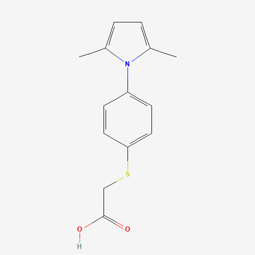 2-[4-(2,5-dimethylpyrrol-1-yl)phenyl]sulfanylacetic acid (CAS: 131817-93-1) - Chemical Structure and Molecular Formula 