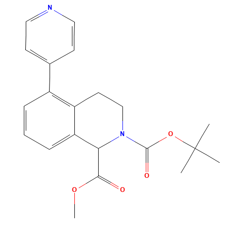 2-O-tert-butyl 1-O-methyl 5-pyridin-4-yl-3,4-dihydro-1H-isoquinoline-1,2-dicarboxylate (CAS: 1430563-93-1) - Chemical Structure and Molecular Formula 