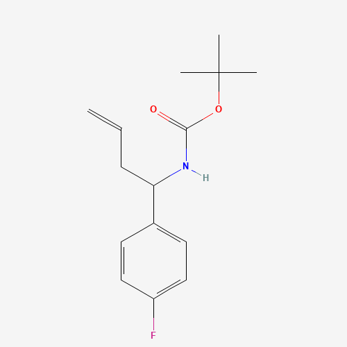 tert-butyl N-[1-(4-fluorophenyl)but-3-enyl]carbamate (CAS: 913563-71-0) - Chemical Structure and Molecular Formula 