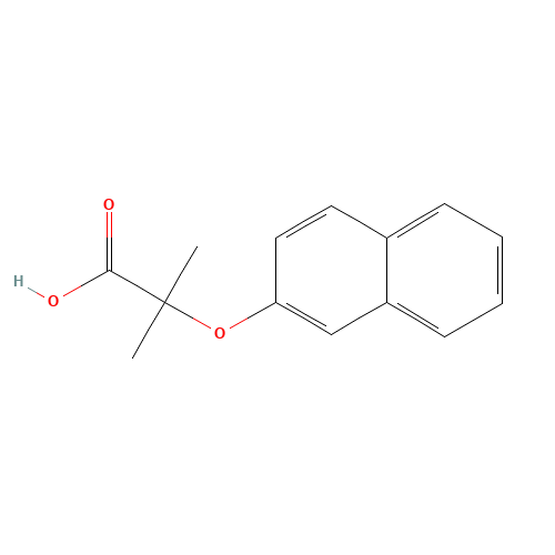 2-methyl-2-naphthalen-2-yloxypropanoic acid (CAS: 7756-78-7) - Chemical Structure and Molecular Formula 