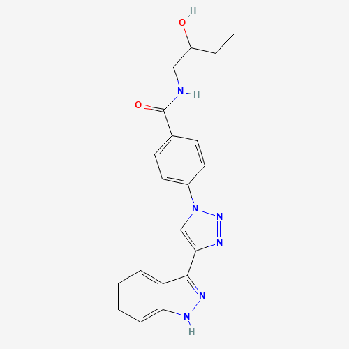 N-(2-hydroxybutyl)-4-[4-(1H-indazol-3-yl)triazol-1-yl]benzamide (CAS: 1383703-40-9) - Chemical Structure and Molecular Formula 