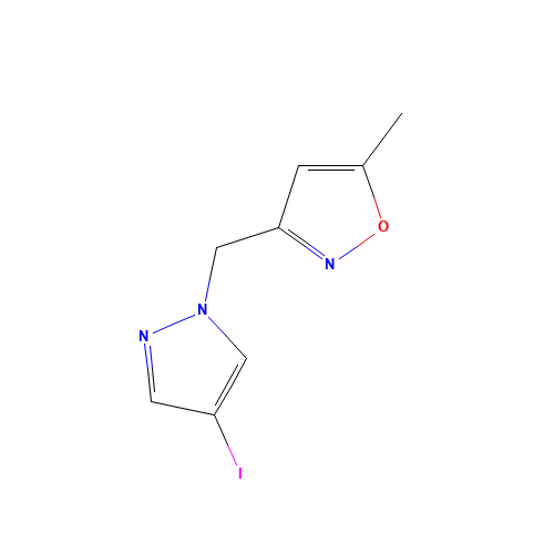 3-[(4-iodopyrazol-1-yl)methyl]-5-methyl-1,2-oxazole (CAS: 1340552-05-7) - Chemical Structure and Molecular Formula 