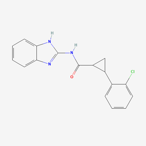 N-(1H-benzimidazol-2-yl)-2-(2-chlorophenyl)cyclopropane-1-carboxamide (CAS: 1320313-54-9) - Chemical Structure and Molecular Formula 