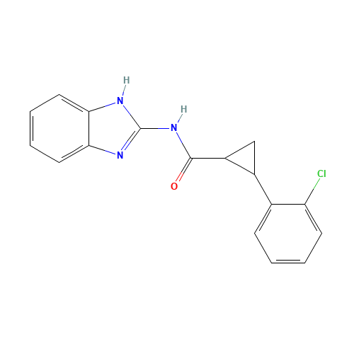 N-(1H-benzimidazol-2-yl)-2-(2-chlorophenyl)cyclopropane-1-carboxamide (CAS: 1320313-54-9) - Chemical Structure and Molecular Formula 