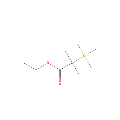 ethyl 2-methyl-2-trimethylsilylpropanoate (CAS: 5337-20-2) - Chemical Structure and Molecular Formula 