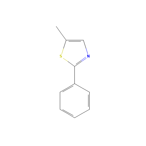 5-methyl-2-phenyl-1,3-thiazole (CAS: 5221-69-2) - Chemical Structure and Molecular Formula 