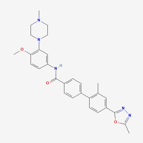 N-[4-methoxy-3-(4-methylpiperazin-1-yl)phenyl]-4-[2-methyl-4-(5-methyl-1,3,4-oxadiazol-2-yl)phenyl]benzamide (CAS: 148672-15-5) - Related Chemical Product