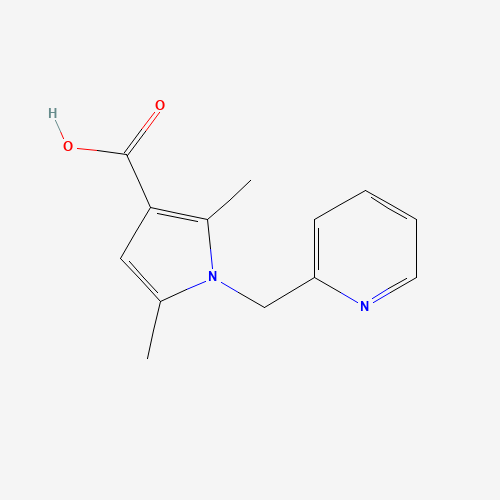2,5-dimethyl-1-(pyridin-2-ylmethyl)pyrrole-3-carboxylic acid (CAS: 953717-09-4) - Chemical Structure and Molecular Formula 