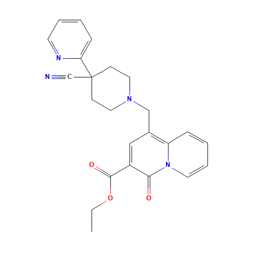 ethyl 1-[(4-cyano-4-pyridin-2-ylpiperidin-1-yl)methyl]-4-oxoquinolizine-3-carboxylate (CAS: 1144505-14-5) - Related Chemical Product