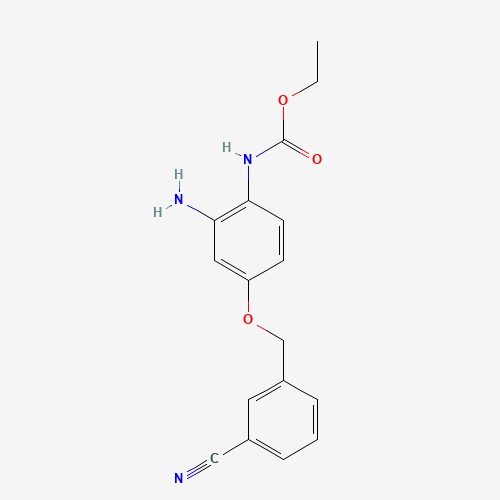 ethyl N-[2-amino-4-[(3-cyanophenyl)methoxy]phenyl]carbamate (CAS: 1043425-04-2) - Chemical Structure and Molecular Formula 