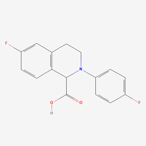 6-fluoro-2-(4-fluorophenyl)-3,4-dihydro-1H-isoquinoline-1-carboxylic acid (CAS: 1260638-18-3) - Chemical Structure and Molecular Formula 