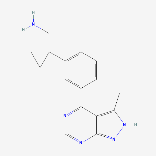 [1-[3-(3-methyl-2H-pyrazolo[3,4-d]pyrimidin-4-yl)phenyl]cyclopropyl]methanamine (CAS: 1363197-97-0) - Related Chemical Product