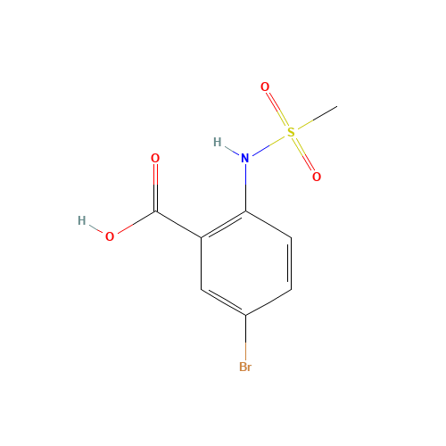 5-bromo-2-(methanesulfonamido)benzoic acid (CAS: 1225713-29-0) - Chemical Structure and Molecular Formula 