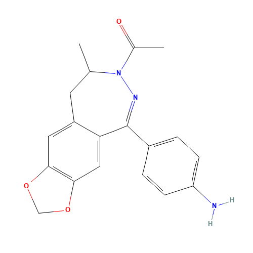 1-[5-(4-aminophenyl)-8-methyl-8,9-dihydro-[1,3]dioxolo[4,5-h][2,3]benzodiazepin-7-yl]ethanone (CAS: 143691-37-6) - Related Chemical Product
