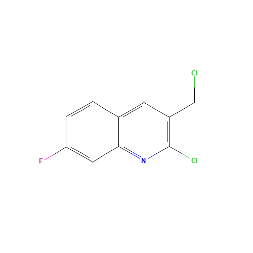 2-chloro-3-(chloromethyl)-7-fluoroquinoline (CAS: 948291-38-1) - Chemical Structure and Molecular Formula 