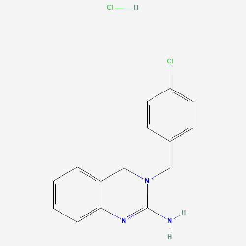 3-[(4-chlorophenyl)methyl]-4H-quinazolin-2-amine;hydrochloride (CAS: 75063-98-8) - Chemical Structure and Molecular Formula 