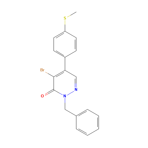 2-benzyl-4-bromo-5-(4-methylsulfanylphenyl)pyridazin-3-one (CAS: 213764-19-3) - Chemical Structure and Molecular Formula 