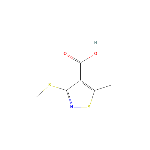 5-methyl-3-methylsulfanyl-1,2-thiazole-4-carboxylic acid (CAS: 338778-85-1) - Chemical Structure and Molecular Formula 