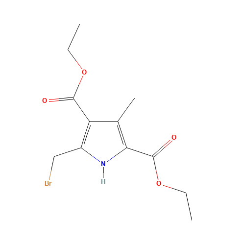 diethyl 5-(bromomethyl)-3-methyl-1H-pyrrole-2,4-dicarboxylate (CAS: 57745-26-3) - Chemical Structure and Molecular Formula 