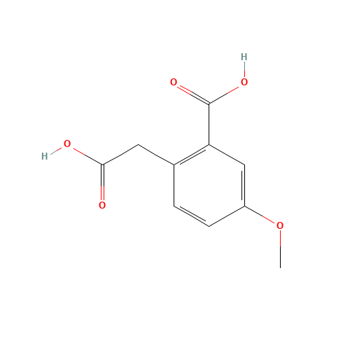 2-(carboxymethyl)-5-methoxybenzoic acid (CAS: 52962-25-1) - Chemical Structure and Molecular Formula 