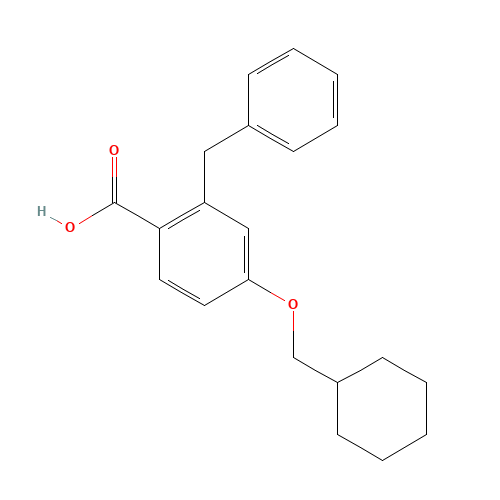 2-benzyl-4-(cyclohexylmethoxy)benzoic acid (CAS: 1099484-37-3) - Chemical Structure and Molecular Formula 