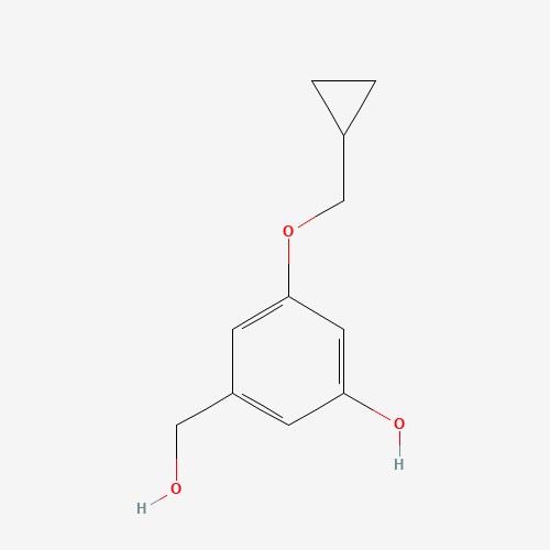 3-(cyclopropylmethoxy)-5-(hydroxymethyl)phenol (CAS: 1010413-32-7) - Chemical Structure and Molecular Formula 