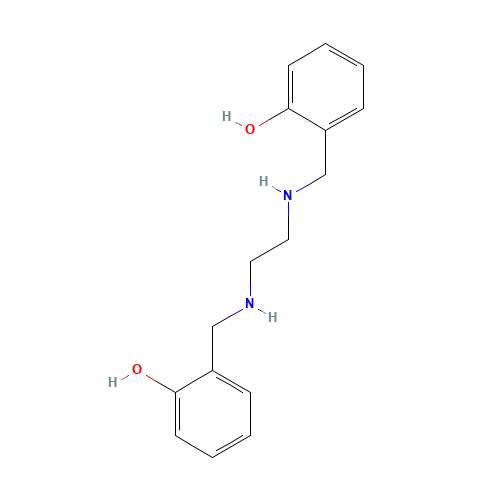 2-[[2-[(2-hydroxyphenyl)methylamino]ethylamino]methyl]phenol (CAS: 18653-98-0) - Chemical Structure and Molecular Formula 