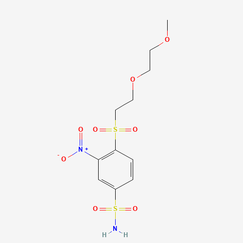 4-[2-(2-methoxyethoxy)ethylsulfonyl]-3-nitrobenzenesulfonamide (CAS: 1257045-08-1) - Chemical Structure and Molecular Formula 