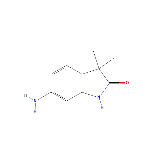 6-amino-3,3-dimethyl-1H-indol-2-one (CAS: 100510-65-4) - Chemical Structure and Molecular Formula 