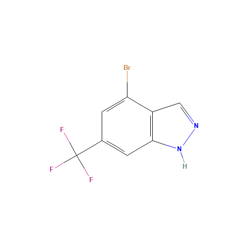 4-bromo-6-(trifluoromethyl)-1H-indazole (CAS: 1000342-95-9) - Chemical Structure and Molecular Formula 