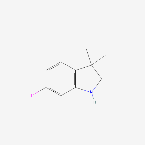 6-iodo-3,3-dimethyl-1,2-dihydroindole (CAS: 1158751-97-3) - Chemical Structure and Molecular Formula 
