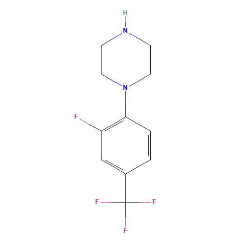 1-[2-fluoro-4-(trifluoromethyl)phenyl]piperazine (CAS: 817170-70-0) - Chemical Structure and Molecular Formula 