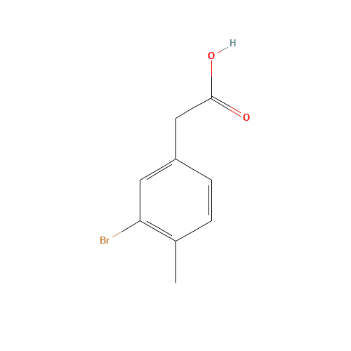 2-(3-bromo-4-methylphenyl)acetic acid (CAS: 1201633-84-2) - Chemical Structure and Molecular Formula 