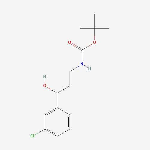 tert-butyl N-[3-(3-chlorophenyl)-3-hydroxypropyl]carbamate (CAS: 913642-57-6) - Chemical Structure and Molecular Formula 